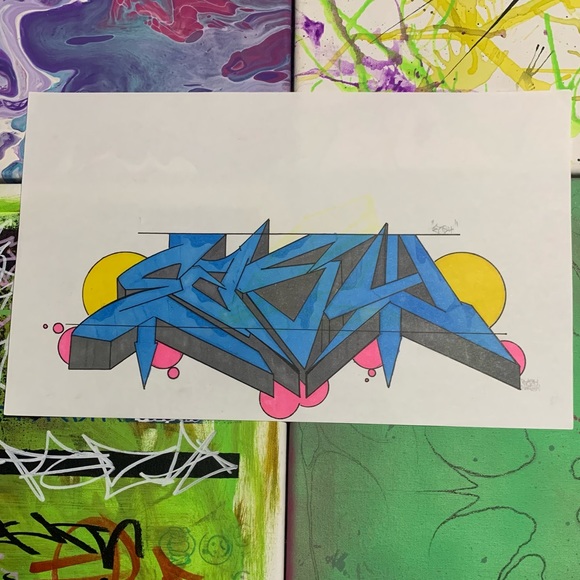 Graffiti art drawing on paper says “Easy” - Picture 2 of 4